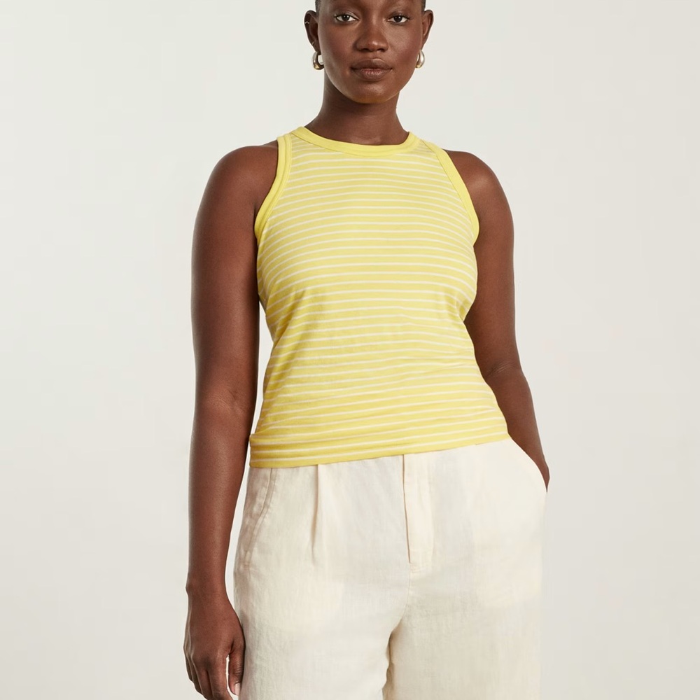 Everlane Yellow Striped Women's Tank Top